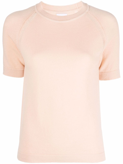 Shop Barrie Cashmere Short-sleeved Top In Orange