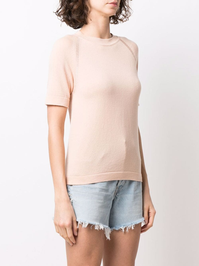 Shop Barrie Cashmere Short-sleeved Top In Orange