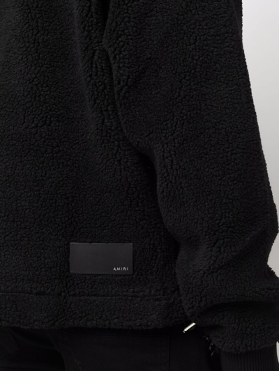 Amiri Fleece-texture Hoodie In Black | ModeSens