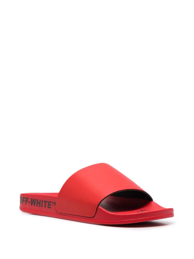 Shop Off-white Industrial Logo Slides In Red