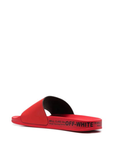 Shop Off-white Industrial Logo Slides In Red
