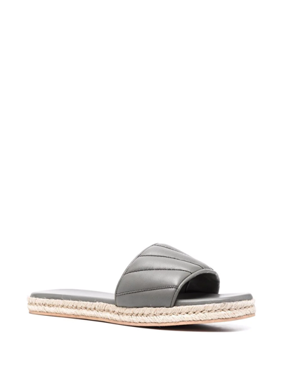 Shop Fabiana Filippi Leather-strap Espadrille Sandals In Grey