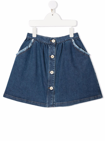 Shop Il Gufo A-line Denim Skirt In Blue