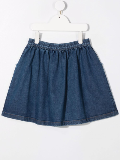 Shop Il Gufo A-line Denim Skirt In Blue