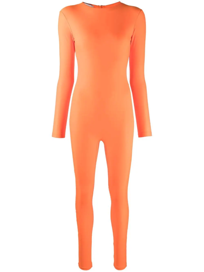 Shop Atu Body Couture Basic Stretch Catsuit In Orange