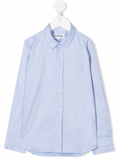 Shop Dondup Button-down Fitted Shirt In Blue