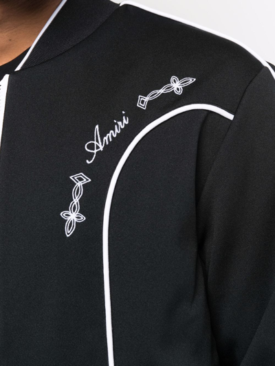 Amiri Western-embroidered Stand-collar Jersey Tracksuit Jacket In Black