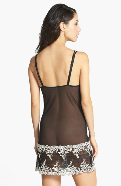 Shop Wacoal 'embrace' Lace & Mesh Chemise In Black