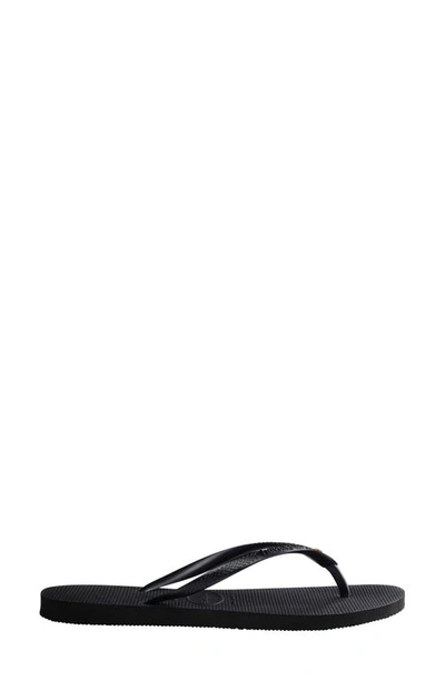 Havaianas Slim Crystal Flip Flop In Black