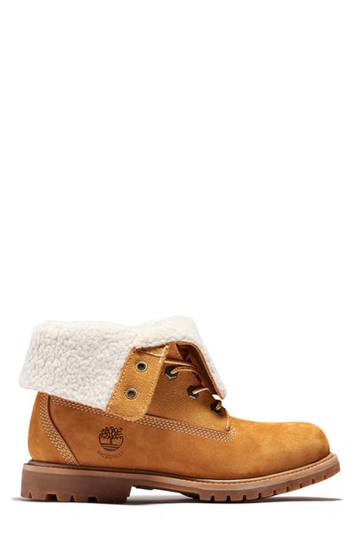 Timberland Authentic Waterproof Teddy Fleece Lined Winter Boot In Wheat Nubuck