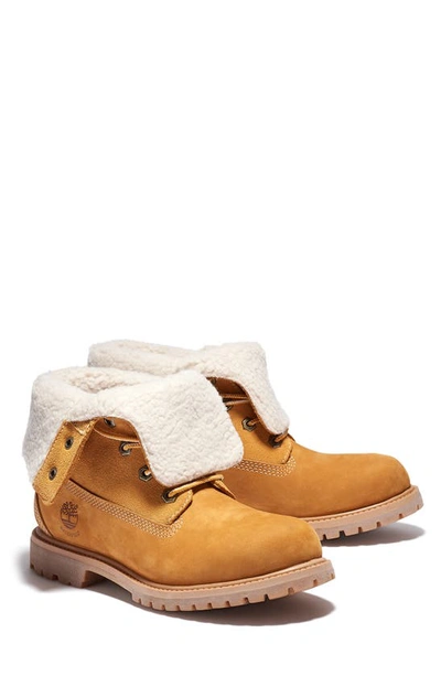 Timberland Authentic Waterproof Teddy Fleece Lined Winter Boot In Wheat Nubuck