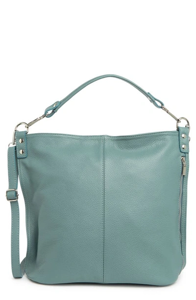 Shop Massimo Castelli Maison Heritage Leather Shoulder Bag In Mineral Blue