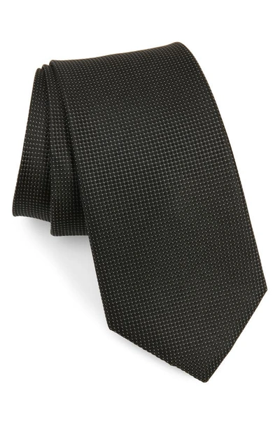 Shop Nordstrom Haley Solid Silk Tie In Black