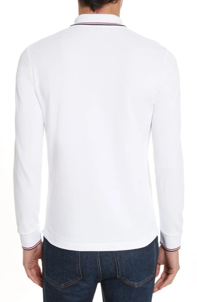 Shop Moncler Maglia Long Sleeve Polo In White