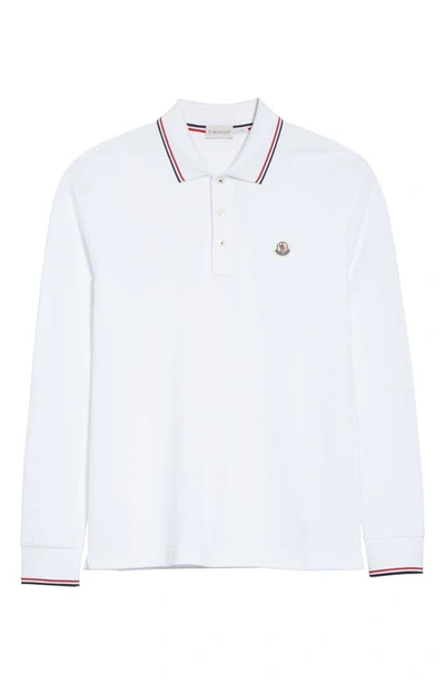Shop Moncler Maglia Long Sleeve Polo In White