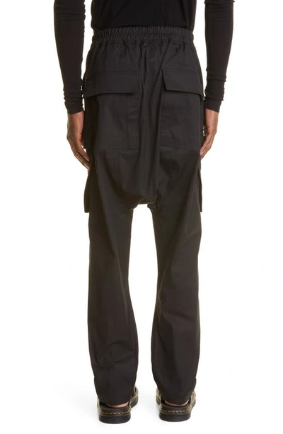 Shop Rick Owens Stretch Cotton Cargo Pants In Black