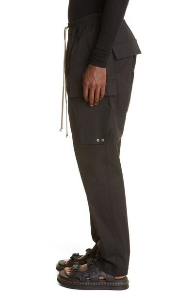 Shop Rick Owens Stretch Cotton Cargo Pants In Black