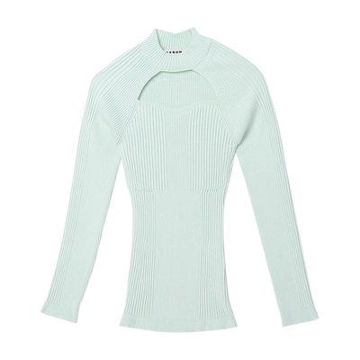 Shop Aeron Tulane Cut Out Long Sleeve Top In Mint
