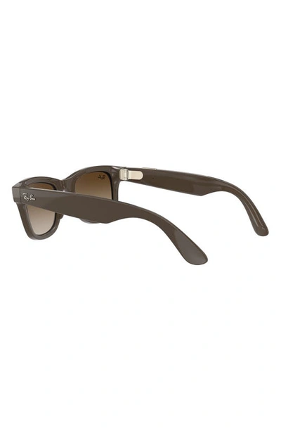 Shop Ray Ban Stories Wayfarer 50mm Gradient Smart Glasses In Brown/ Gradient Brown