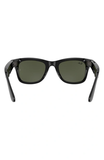 Shop Ray Ban Stories Wayfarer 50mm Smart Glasses In Black/ Dark Green