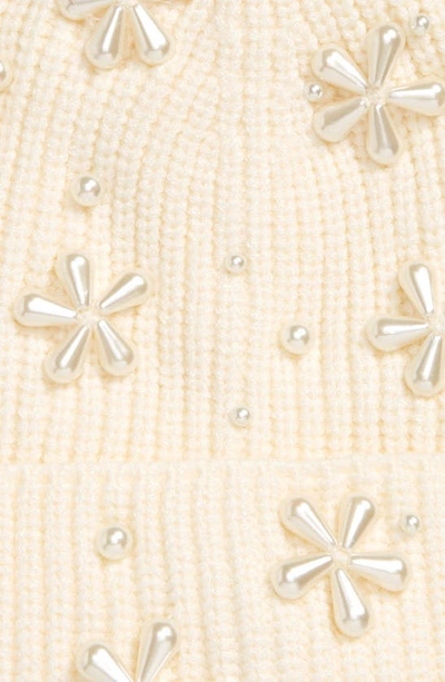 Lele Sadoughi Pearl Snowflake Beanie In Ivory