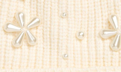 Lele Sadoughi Pearl Snowflake Beanie In Ivory