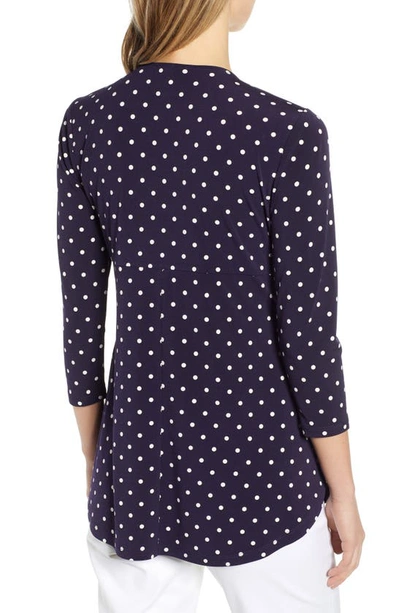 Shop Chaus Zipper Dot Top In Evening Navy