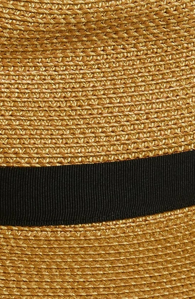 Shop Eric Javits Sun Crest Packable Hybrid Straw Fedora Visor In Natural/ Black