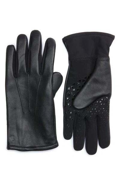 Shop Ur Leather Touchscreen Compatible Gloves In Black