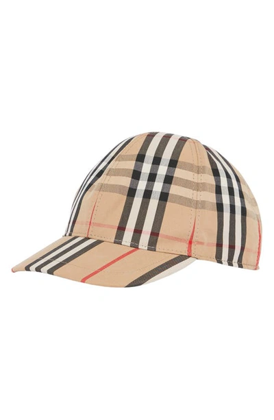 Shop Burberry Mixed Check Baseball Cap In Archive Beige  Chk