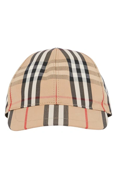 Shop Burberry Mixed Check Baseball Cap In Archive Beige  Chk