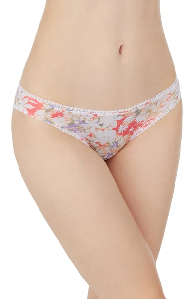 Shop On Gossamer Triple Mesh Print Bikini In Soft Floral