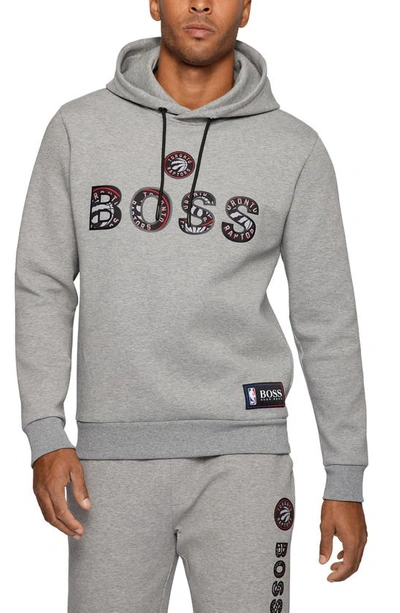 Hugo Boss X Nba Wbounce 2 Toronto Raptors Logo Hoodie In Silver | ModeSens