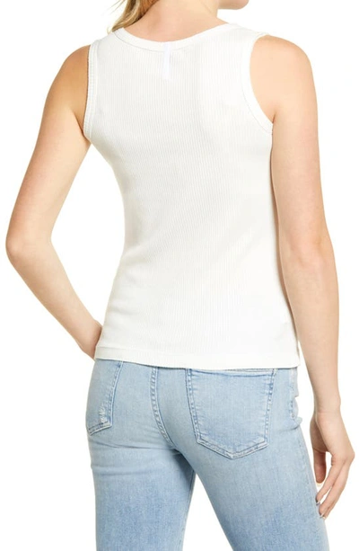 Shop Askk Ny Rib Henley Tank In Ivory