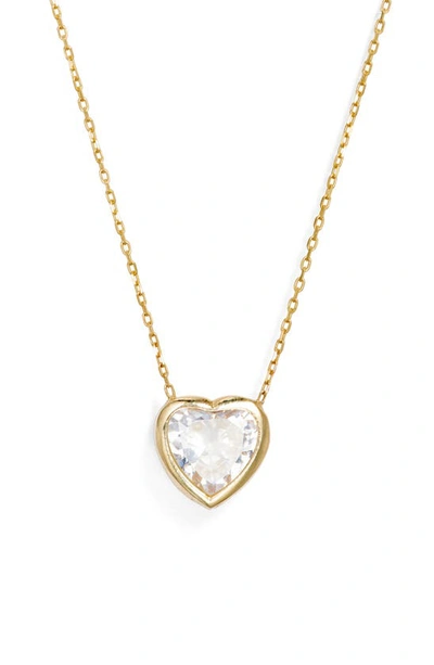 Shop Shymi Heart Bezel Pendant Necklace In Gold/ White