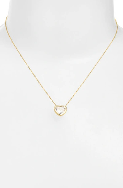 Shop Shymi Heart Bezel Pendant Necklace In Gold/ White