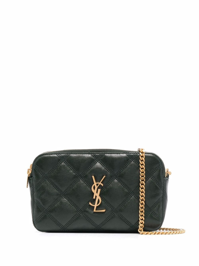 Shop Saint Laurent Becky Leather Mini Bag In Green