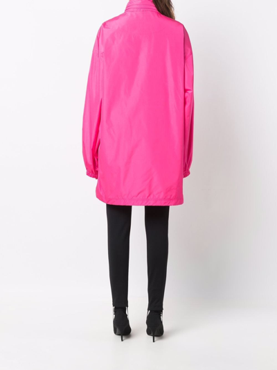Shop Balenciaga Recycled Nylon Rain Jacket In Pink