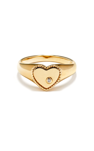 Shop Yvonne Léon Women's 9k Yellow Gold Mini Heart Signet Ring
