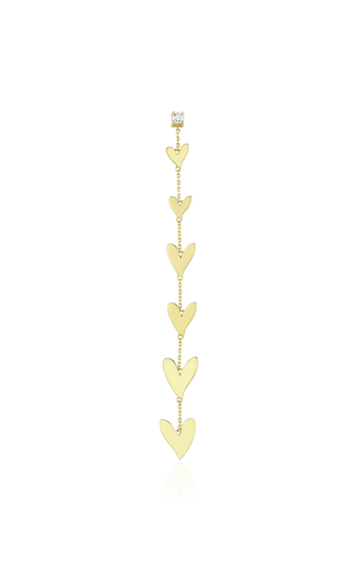 Shop Charms Company Be Mine 14k Yellow Gold Diamond Long Single Earring