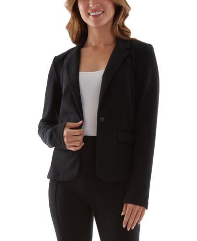 Shop Bcx Juniors' One-button Blazer In Black