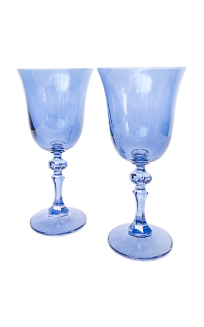 Shop Estelle Colored Glass Set-of-two Estelle Regal Glass Goblets In Pink,blue