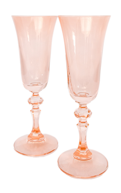 Shop Estelle Colored Glass Set-of-two Estelle Regal Glass Flutes In Pink,blue