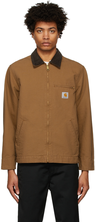 Shop Carhartt Brown Detroit Jacket In Hz02 Brown