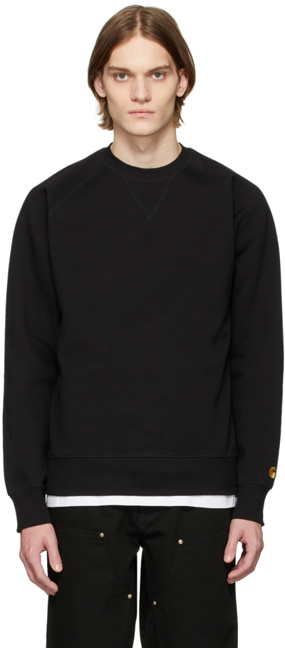 Shop Carhartt Black Chase Sweatshirt In 8990 Black