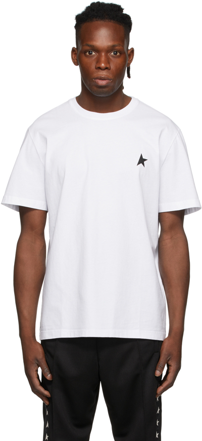 Shop Golden Goose White Star Logo T-shirt In Optic White/black