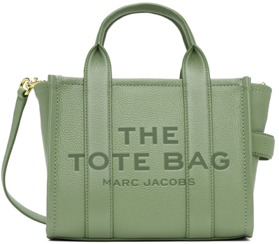 Shop Marc Jacobs Green 'the Leather Mini Tote Bag' Tote In 331 Aspen Green