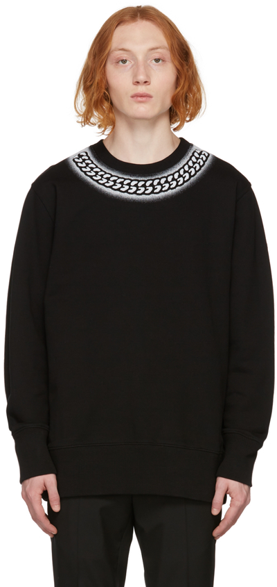 Shop Givenchy Black Chito Edition Embossed Chain Sweatshirt In 001-black