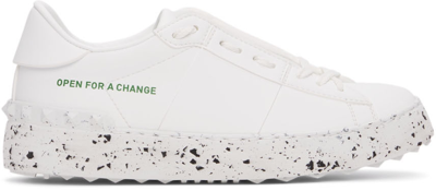 Shop Valentino White 'open For A Change' Sneakers In 0bo White