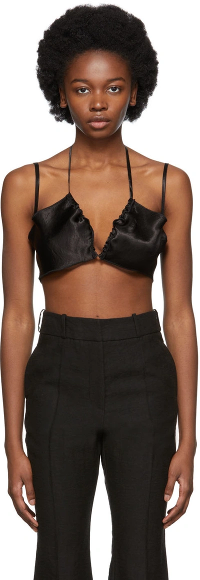 Yuzefi Ssense Exclusive Black Curly Bra Camisole In Black